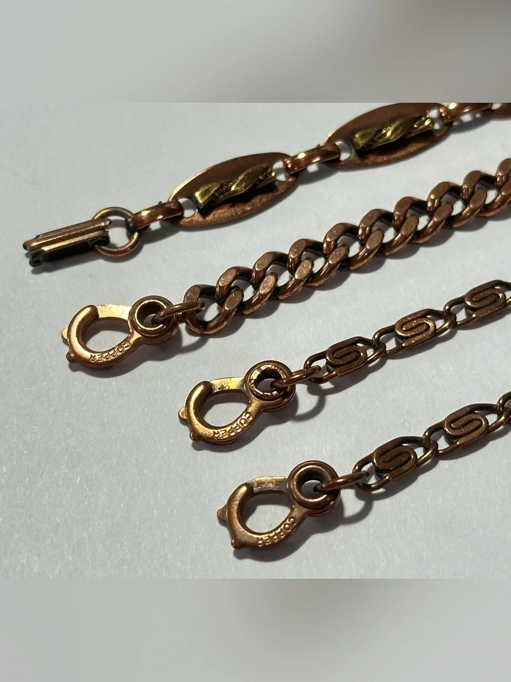 Vintage Copper Bracelet Set Southwestern Boho Braided Metal Cowboy Cowgirl